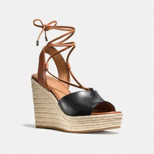 Coach "Dana" leather espadrille heels